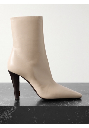 SAINT LAURENT - Jill Leather Ankle Boots - Neutrals - EU 37,EU 38,EU 39,EU 40