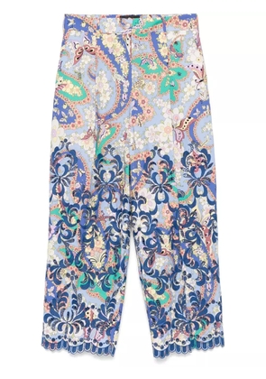 ETRO floral-print trousers - Blue