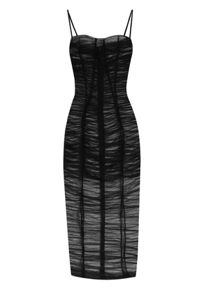 Dolce & Gabbana x Kim draped tulle midi dress - Black