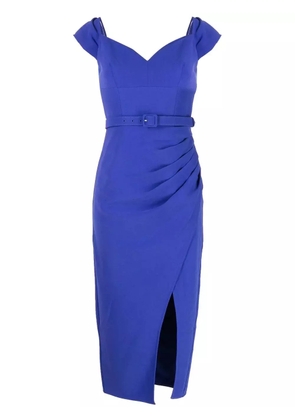 Self-Portrait sweetheart-neck midi-dress - Blue