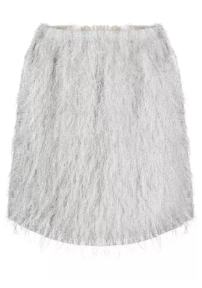 Alysi feather-design miniskirt - Silver