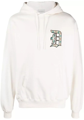 Drôle De Monsieur logo-embroidery cotton hoodie - Neutrals