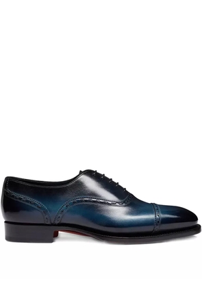 Santoni lace-up leather oxford shoes - Blue