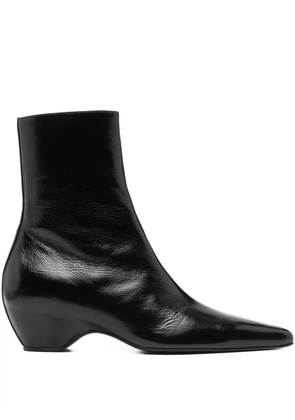 KHAITE Arizona pointed-toe calf leather ankle boots - Black