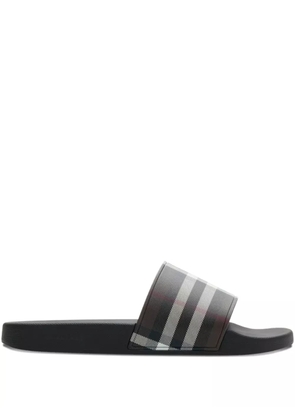 Burberry check-print slides - Brown