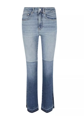 AG Jeans logo-patch two-tone straight-leg jeans - Blue