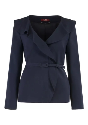 Max Mara Galizia ruffled-trim belted jacket - Blue