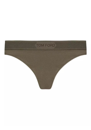 TOM FORD logo-embellished thong - Green