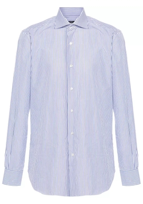 Barba striped cotton shirt - Blue