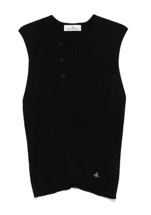 Vivienne Westwood Tegan ribbed button-placket vest - N401 BLACK