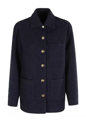 PINKO glitter-flecked button-front tweed jacket - Blue