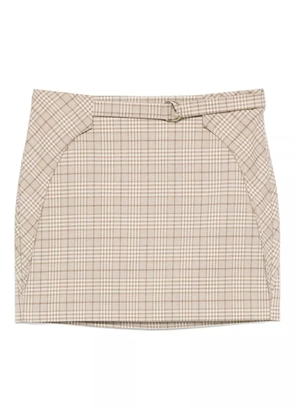 Patrizia Pepe plaid-pattern mini skirt - Neutrals
