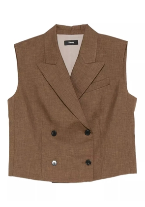 Theory double-breasted sleeveless waistcoat - Brown