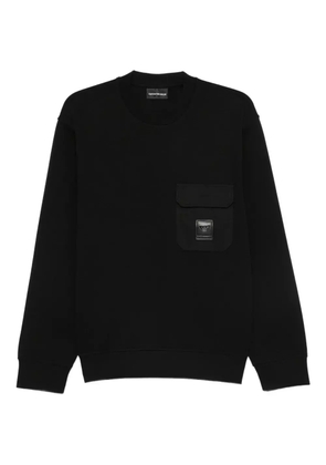 Emporio Armani patch-pocket crew neck sweatshirt - Black