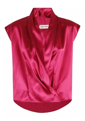 Alberta Ferretti satin wrap top - Pink