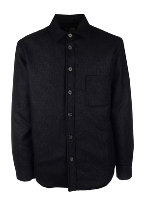 4FF herringbone-pattern button-down shirt - Black