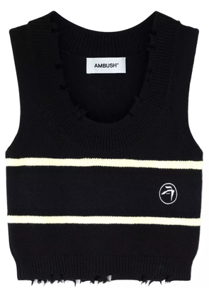 AMBUSH raw-cut knitted top - Black