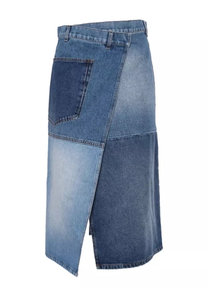 Philosophy Di Lorenzo Serafini patch-panels denim midi skirt - Blue