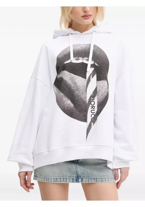 Fiorucci graphic-printed cotton hoodie - White