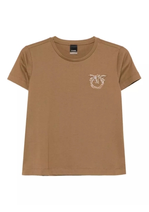 PINKO embellished-logo T-shirt - Brown
