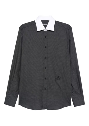 Karl Lagerfeld contrast-collar cotton shirt - Black