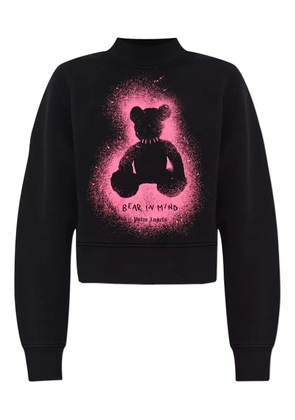 Palm Angels bear spray-paint sweatshirt - Black
