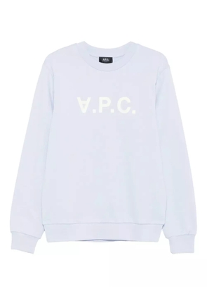 A.P.C. logo-print crew-neck sweatshirt - Blue