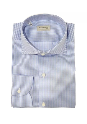 SARTORIO NAPOLI gingham-pattern cotton shirt - Blue