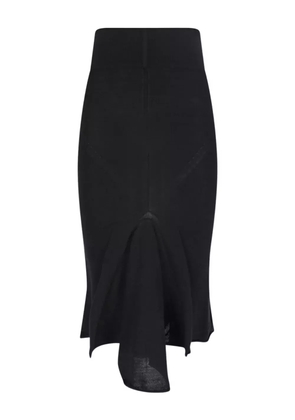 Rick Owens asymmetric fishtail midi skirt - Black