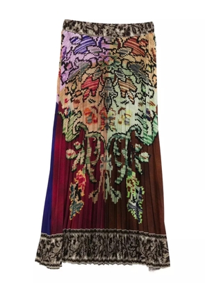 Pierre-Louis Mascia pleated floral-print skirt - Green