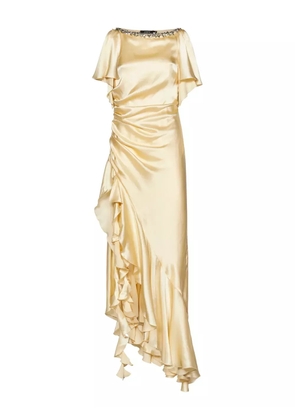 Amen silk-satin dress - Yellow