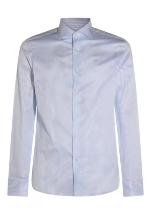 Canali striped long-sleeved shirt - Blue