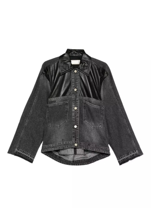 LITKOVSKA leather-panel denim jacket - Grey