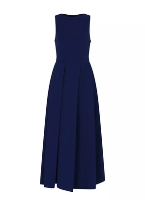 Emporio Armani pleated sleeveless maxi dress - Blue