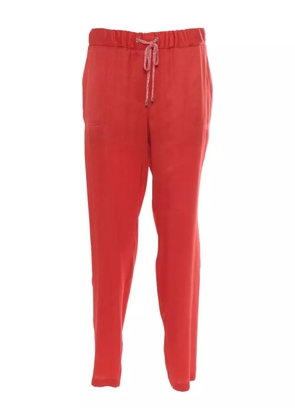 Lorena Antoniazzi elasticated-waistband pockets-detail trousers - Red