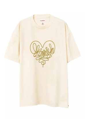 KAMIYA rope heart-design T-shirt - White