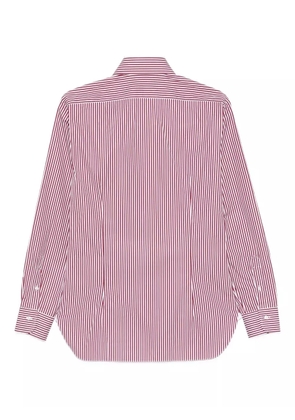 Barba striped cotton shirt - Red