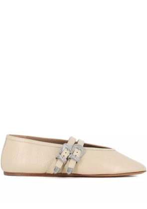 Le Monde Beryl buckle-embellished ballet flats - Neutrals