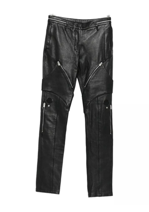 Moncler zip-pocket leather trousers - Black