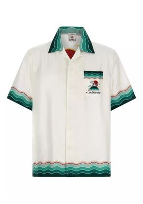 Casablanca Montagne Ondulée silk shirt - White