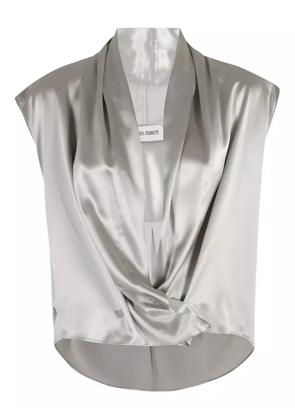 Alberta Ferretti draped satin top - Grey