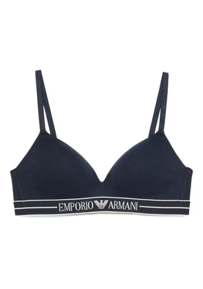 Emporio Armani logo-embellishment bra - Blue