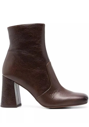 Chie Mihara 85mm leather block-heel ankle boots - Brown