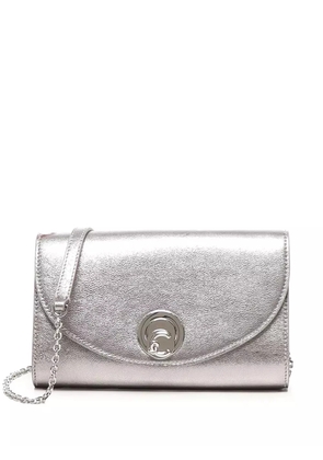 Coccinelle circular-lock leather shoulder bag - Silver