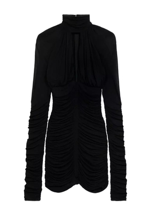 Blumarine ruched long-sleeve mini dress - Black