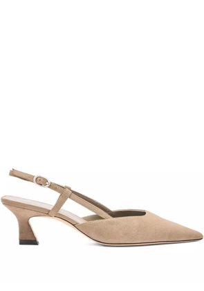 Stuart Weitzman 50mm Vinnie slingback pointed-toe pumps - Brown