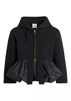 Patou ruffle-hem zip-up hoodie - Black