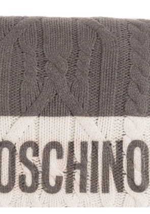 Moschino cable-knit panelled scarf - Grey