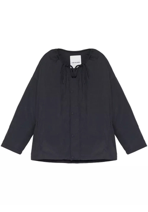 Yves Salomon drawstring-neck down jacket - Blue