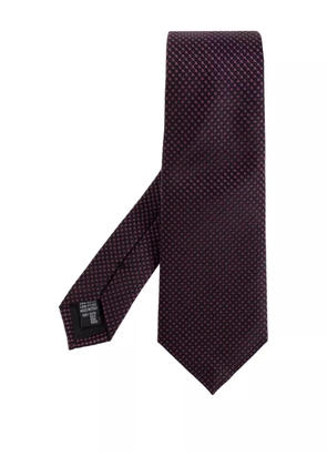 Giorgio Armani micro-pattern silk tie - Black